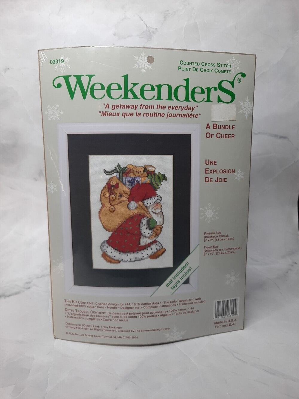 JCA Weekenders Counted Cross Stitch Kit Bundle of Cheer 03319 Santa Christmas